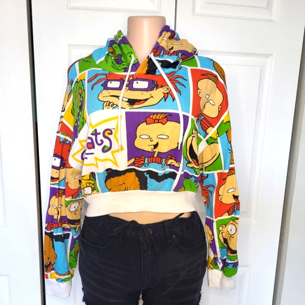 'Rugrats' long sleeve cropped hoodie